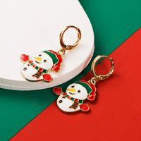 1 Pair Christmas Streetwear Christmas Tree Santa Claus Elk Enamel Alloy Drop Earrings sku image 2