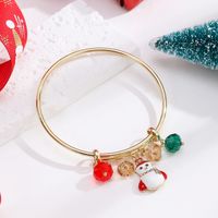 Casual Christmas Streetwear Christmas Tree Santa Claus Alloy Inlay Crystal Gold Plated Women's Bangle sku image 3