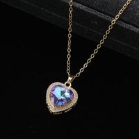 IG Style Elegant Lady Heart Shape Butterfly Alloy Inlay Artificial Gemstones Women's Pendant Necklace main image 6