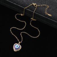 IG Style Elegant Lady Heart Shape Butterfly Alloy Inlay Artificial Gemstones Women's Pendant Necklace main image 7