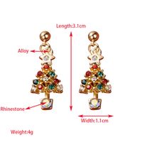 1 Pair Cute Streetwear Christmas Tree Santa Claus Snowflake Enamel Inlay Alloy Rhinestones Drop Earrings main image 7