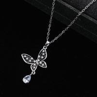 Glam Cute Butterfly Alloy Inlay Rhinestones Women's Pendant Necklace main image 4