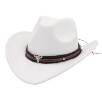 Unisex Basic Cowboy Style Solid Color Big Eaves Fedora Hat sku image 8