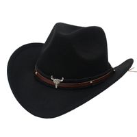 Unisex Basic Cowboy Style Solid Color Big Eaves Fedora Hat sku image 6