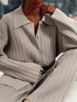 امرأة أسلوب بسيط اللون الصامد نايلون البوليستر ألياف الفسكوز ضلع متماسك مجموعات السراويل main image 5