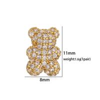 Elegant Cute Simple Style Bear Copper Plating Inlay Zircon 18k Gold Plated Rings Earrings Necklace main image 4