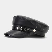Unisex Basic Retro Solid Color Chain Curved Eaves Military Hat sku image 2