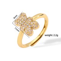 Elegant Cute Simple Style Bear Copper Plating Inlay Zircon 18k Gold Plated Rings Earrings Necklace main image 2