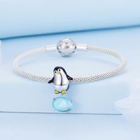 Casual Cute Penguin Sterling Silver Inlay Crystal Jewelry Accessories main image 2