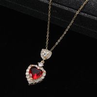 Elegant Lady Classic Style Star Heart Shape Alloy Inlay Artificial Gemstones Zircon Women's Pendant Necklace main image 4