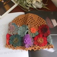 Women's Retro Flower Crochet Lace Eaveless Wool Cap sku image 1