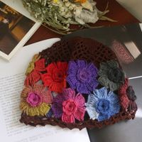 Women's Retro Flower Crochet Lace Eaveless Wool Cap sku image 6