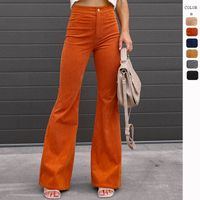 Women's Daily Street Simple Style Solid Color Full Length Pocket Flared Pants main image 1