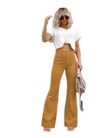 Women's Daily Street Simple Style Solid Color Full Length Pocket Flared Pants main image 4