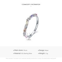 Anillo De Plata De Ley S925 Con Índice De Diamante De Arco Iris Completo Para Mujer main image 7