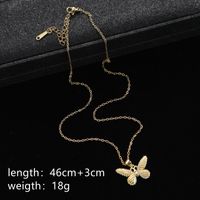 Wholesale Elegant Vintage Style Butterfly Stainless Steel Titanium Steel Plating Inlay Zircon Pendant Necklace main image 2