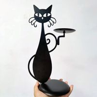 Basic Retro Cat Iron Candlestick sku image 1