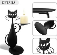Basic Retro Cat Iron Candlestick main image 2