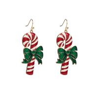 1 Pair Cute Christmas Tree Candy Flower Enamel Inlay Alloy Pearl Drop Earrings main image 7