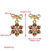 1 Pair Glam Streetwear Christmas Tree Bow Knot Snowflake Inlay Alloy Rhinestone Rhinestones Gold Plated Drop Earrings main image 6