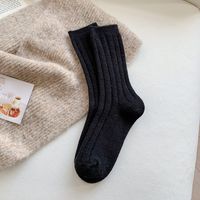 Women's Simple Style Solid Color Blending Wool Crew Socks A Pair sku image 3