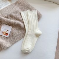 Women's Simple Style Solid Color Blending Wool Crew Socks A Pair sku image 5