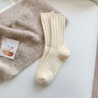 Women's Simple Style Solid Color Blending Wool Crew Socks A Pair sku image 6