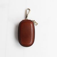 Unisex Solid Color Leather Zipper Card Holders sku image 2