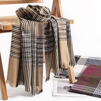 Women's Vintage Style Stripe Polyester Scarf main image 6