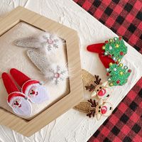 Cartoon Style Christmas Tree Santa Claus Snowflake Cloth Sequins Hair Clip main image 3