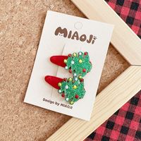Cartoon Style Christmas Tree Santa Claus Snowflake Cloth Sequins Hair Clip sku image 4