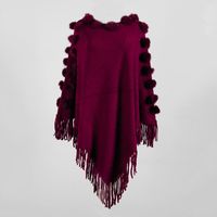 Women's Knitwear Long Sleeve Sweaters & Cardigans Pom Poms Tassel Casual Solid Color sku image 1