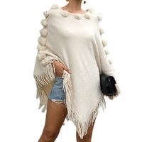 Women's Knitwear Long Sleeve Sweaters & Cardigans Pom Poms Tassel Casual Solid Color main image 4