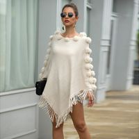 Women's Knitwear Long Sleeve Sweaters & Cardigans Pom Poms Tassel Casual Solid Color main image 3