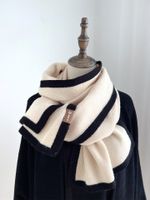 Women's Basic Korean Style Color Block Knit Scarf sku image 4