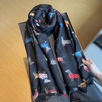Women's Cartoon Style Cute Animal Cotton And Linen Scarf main image 2