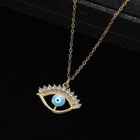 Wholesale Vintage Style Eye Stainless Steel Titanium Steel Plating Inlay Zircon Pendant Necklace main image 1