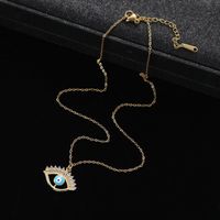 Wholesale Vintage Style Eye Stainless Steel Titanium Steel Plating Inlay Zircon Pendant Necklace main image 5