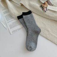 Women's Japanese Style Color Block Wool Crew Socks A Pair sku image 4