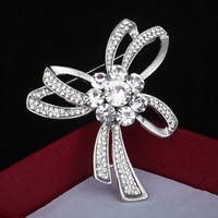 Elegant Lady Bow Knot Alloy Plating Inlay Artificial Crystal Women's Brooches main image 2