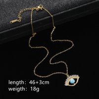 Wholesale Vintage Style Eye Stainless Steel Titanium Steel Plating Inlay Zircon Pendant Necklace main image 2