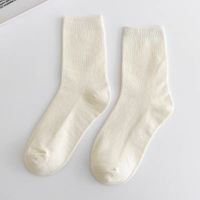 Unisexe Style Simple Couleur Unie Coton Crew Socks Une Paire sku image 8