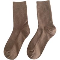 Unisex Simple Style Solid Color Cotton Crew Socks A Pair main image 4