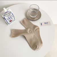 Unisex Simple Style Solid Color Cotton Crew Socks A Pair sku image 5