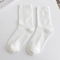Unisex Simple Style Solid Color Cotton Crew Socks A Pair sku image 9