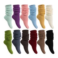 Women's Simple Style Solid Color Polyester Crew Socks A Pair main image 2