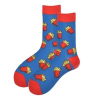 Unisex Casual Beer Hamburger French Fries Cotton Crew Socks A Pair main image 3