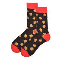 Unisex Casual Beer Hamburger French Fries Cotton Crew Socks A Pair main image 2