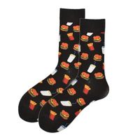 Unisex Casual Beer Hamburger French Fries Cotton Crew Socks A Pair sku image 2