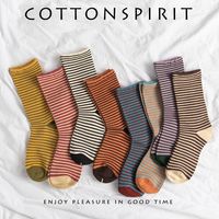 Women's Simple Style Color Block Stripe Cotton Crew Socks A Pair main image 2